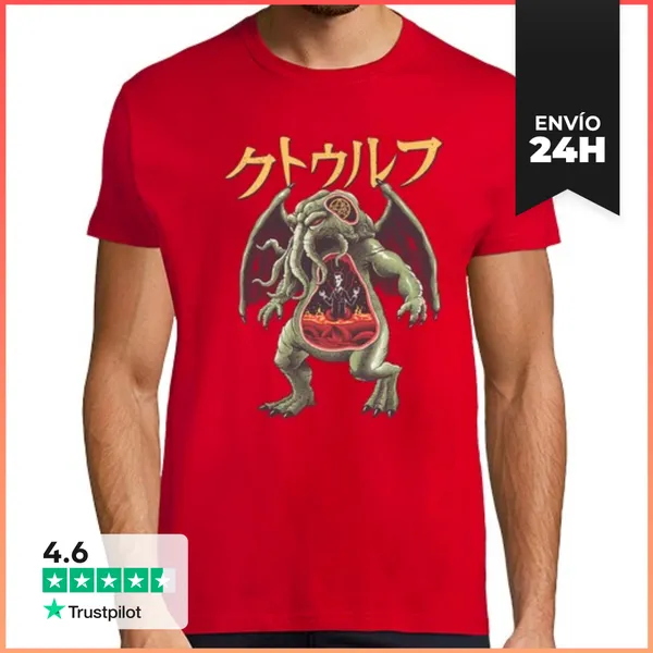 Camiseta Hombre Clásica Kaiju Cthulhu Camisa Para Hombre