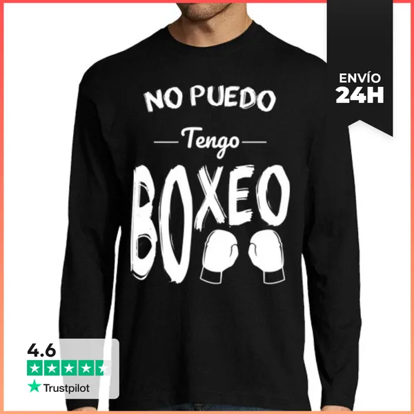Camiseta Hombre Manga Larga No Puedo Tengo Boxeo LaTostadora