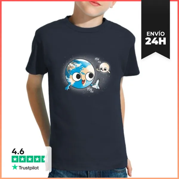 Camiseta Clásica Para Niños Niño, Manga Corta, Azul Marino