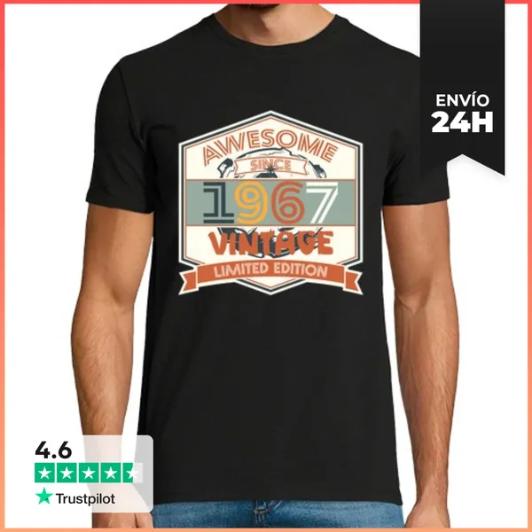 Camiseta Hombre Clásica Camiseta Vintage 1967 - Edición Limitada