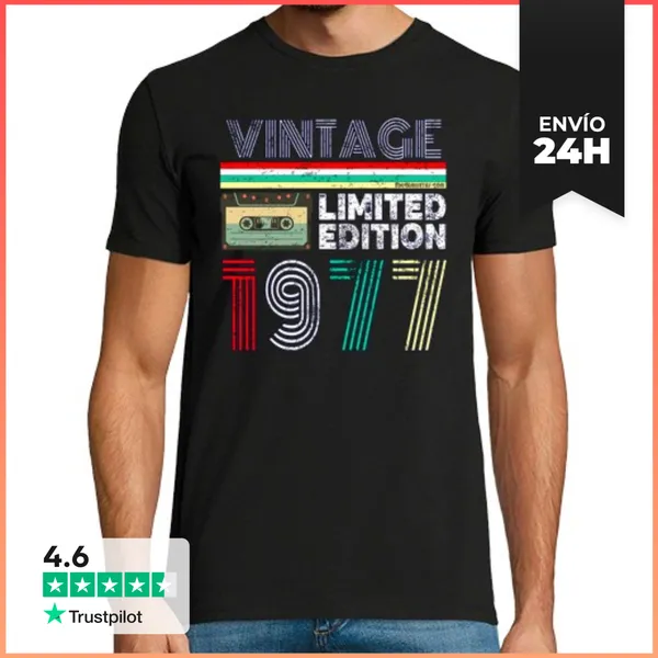 Camiseta Hombre Clásica 1977 Vintage - Limited Edition