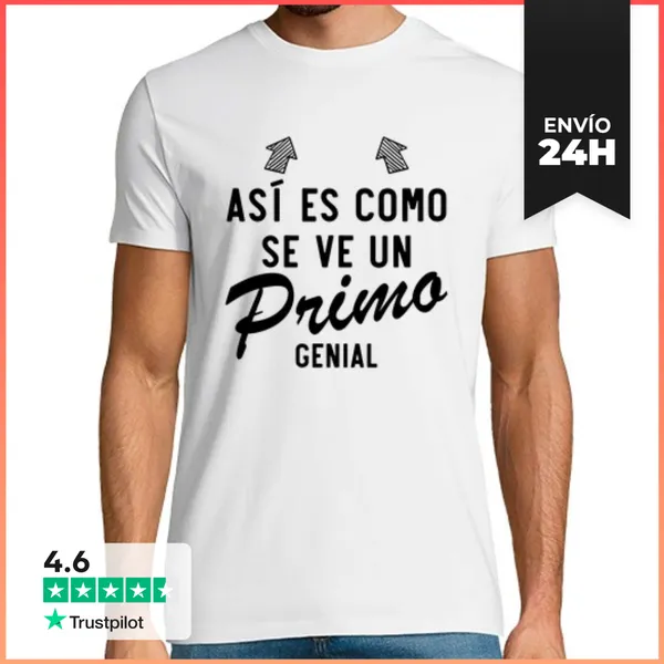 Camiseta Hombre Clásica Primo Genial Regalo Divertido Dicho