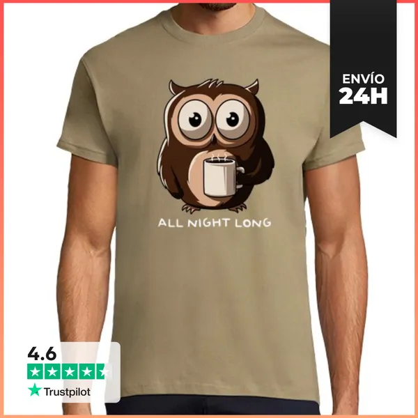 Camiseta Hombre Clásica Night Owl LaTostadora