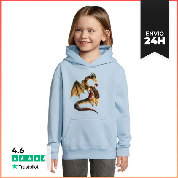 Sudadera Para Niños Con Capucha Dragón Kawaii Bibliotecario Sin