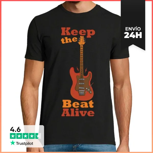 Camiseta Hombre Clásica Mantén El Ritmo Vivo LaTostadora