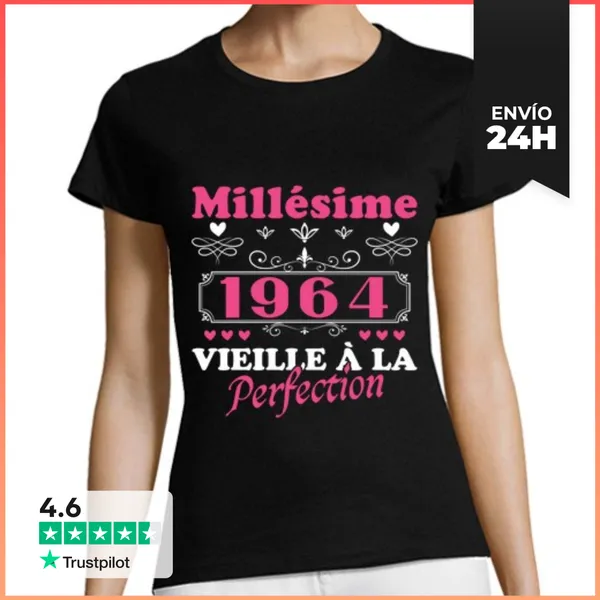 Camiseta Mujer Clásica Regalo De Aniversario Vintage De 1964