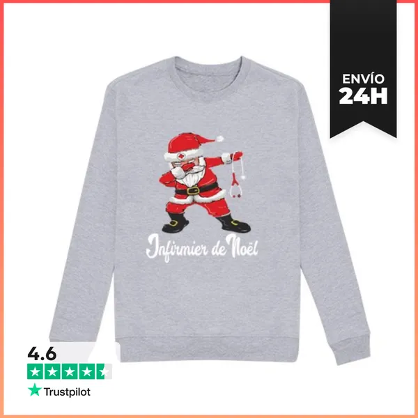 Sudadera Unisex Papá Navidad Enfermero Santa Dab Versión Médica
