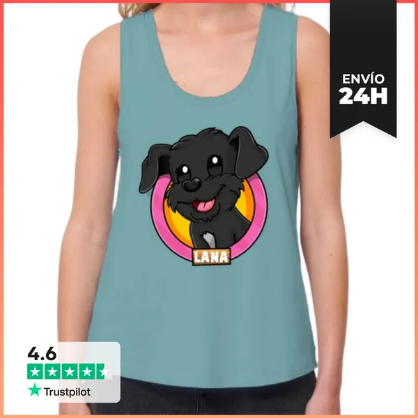 Camiseta Mujer Sin Mangas, Loose Fit Logo Lana/ Camiseta Tirantes