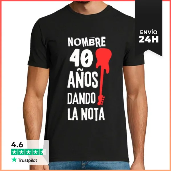 Camiseta Hombre Clásica 40 Años Dando La Nota LaTostadora
