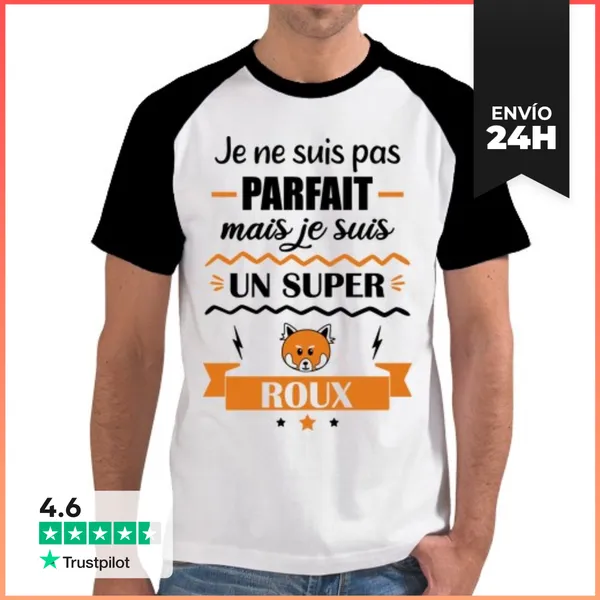 Camiseta Hombre, Estilo Béisbol Super Jengibre No Perfecto