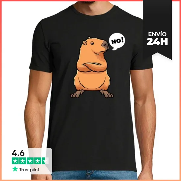 Camiseta Hombre Clásica Carpincho Gigante Cavy Roedor LaTostadora