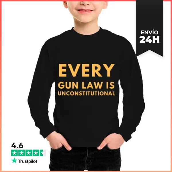 Camiseta Manga Larga Para Niños Cada Ley De Armas Es