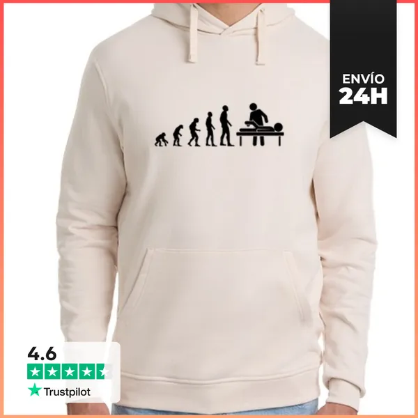 Sudadera Unisex Con Capucha Evolución Fisio Hombre Humor