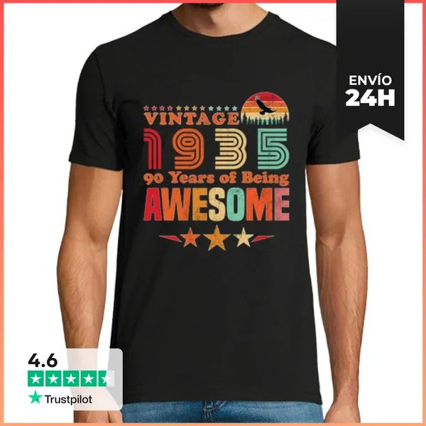 Camiseta Hombre Clásica Idea De Regalo De Cumpleaños Para 90 Añ
