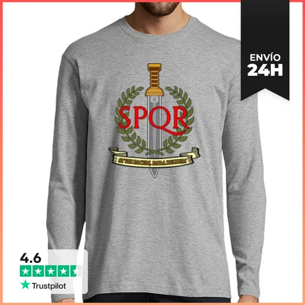 Camiseta Hombre Manga Larga Si Vis Pacem, Para Bellum - SPQR