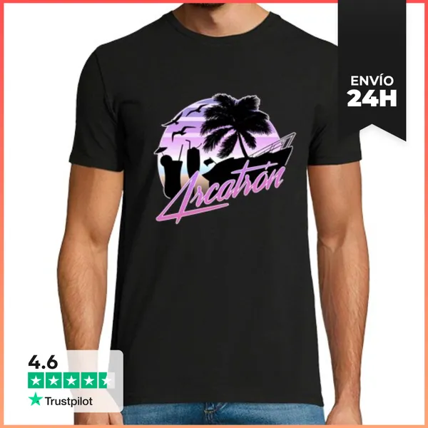 Camiseta Hombre Clásica Arcatrón Logo Palmera LaTostadora