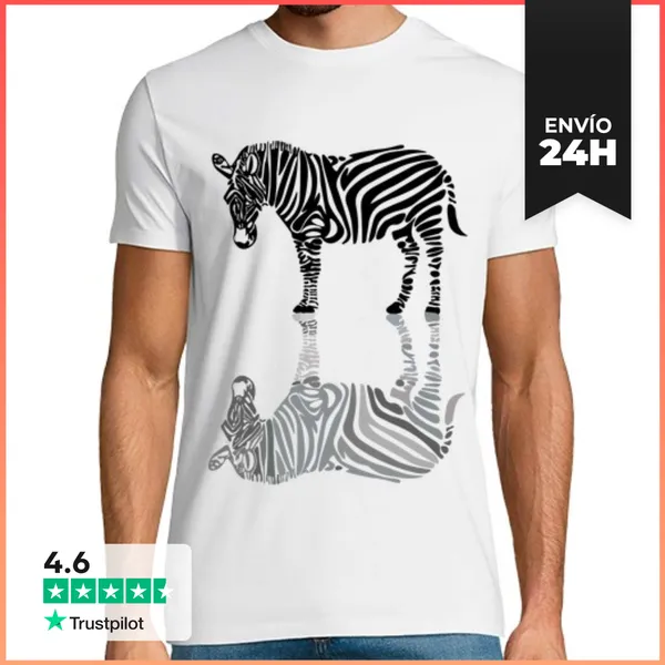 Camiseta Hombre Clásica Reflejo Zebra LaTostadora