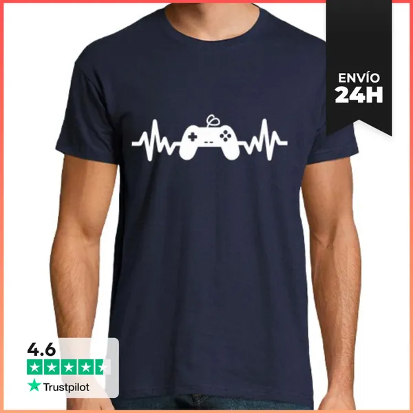 Camiseta Hombre Clásica Los Juegos Son La Vida Geek Jugador Con