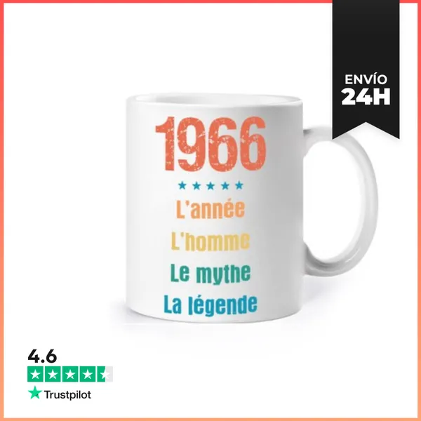 Taza 1966 - Años Hombre Mito Leyenda LaTostadora