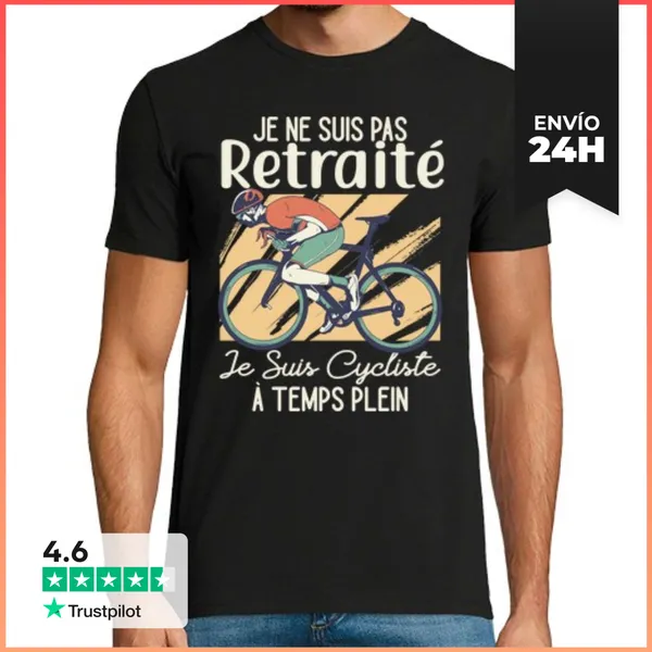 Camiseta Hombre Clásica Abuelo Ciclista Bicicleta Jubilación Ab