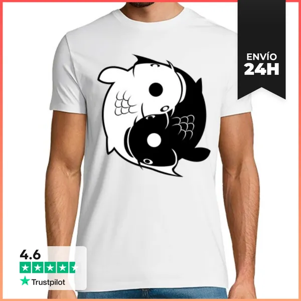 Camiseta Hombre Clásica Peces Yin Yang LaTostadora