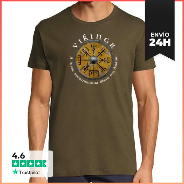 Camiseta Hombre Clásica Escudo Vikingo LaTostadora