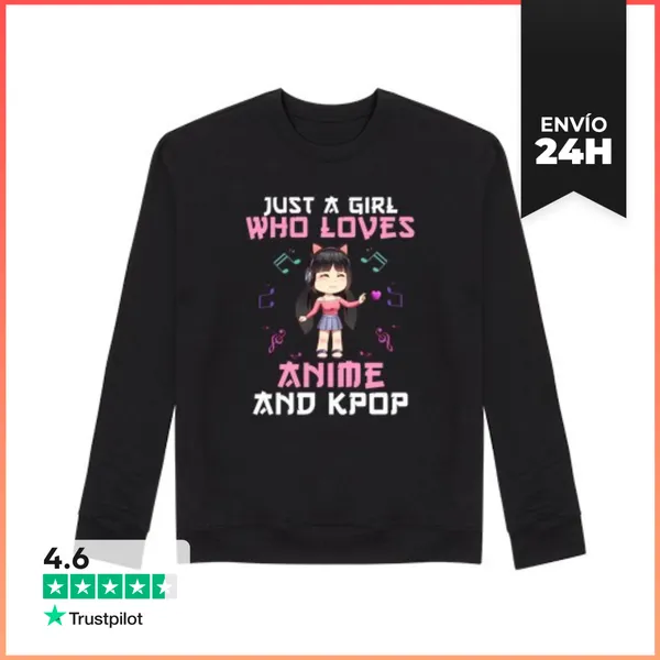 Sudadera Unisex Solo Una Chica Que Ama El Anime K Pop M