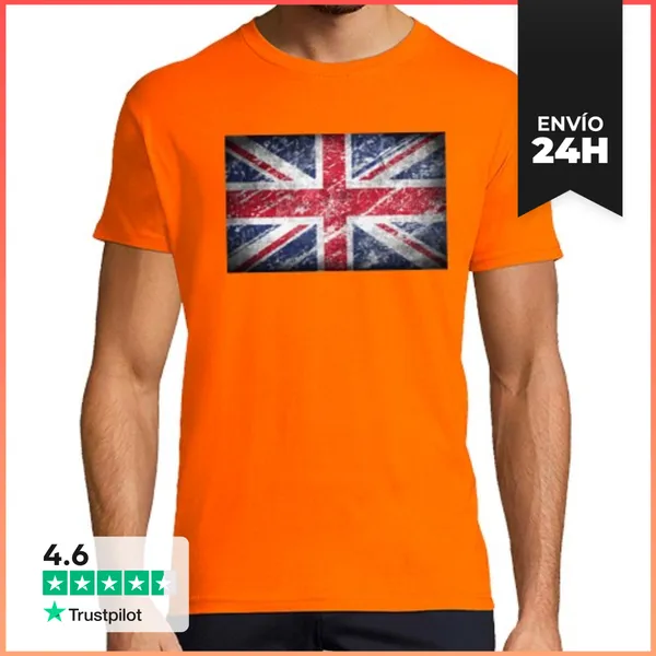 Camiseta Hombre Clásica Bandera Británica LaTostadora