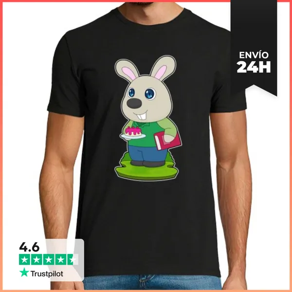 Camiseta Hombre Clásica Conejo De Cumpleaños Para Maestra