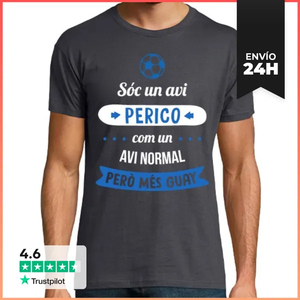 Camiseta Hombre Clásica Avi Perico, Com Un Avi Normal Pèro Més