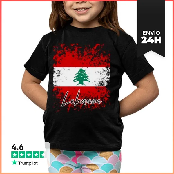 Camiseta Clásica Para Niños Bandera Libano, Amo Libano