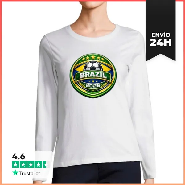 Camiseta Mujer Manga Larga Fútbol Brasil 2026 LaTostadora