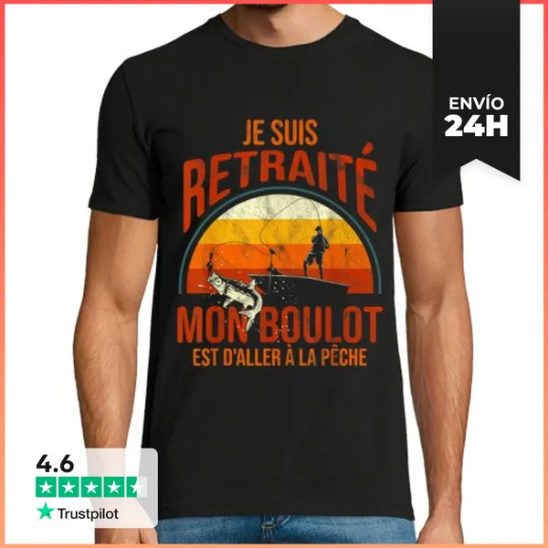 Camiseta Hombre Clásica Retirado Mi Trabajo Es Ir A Pescar Regalo
