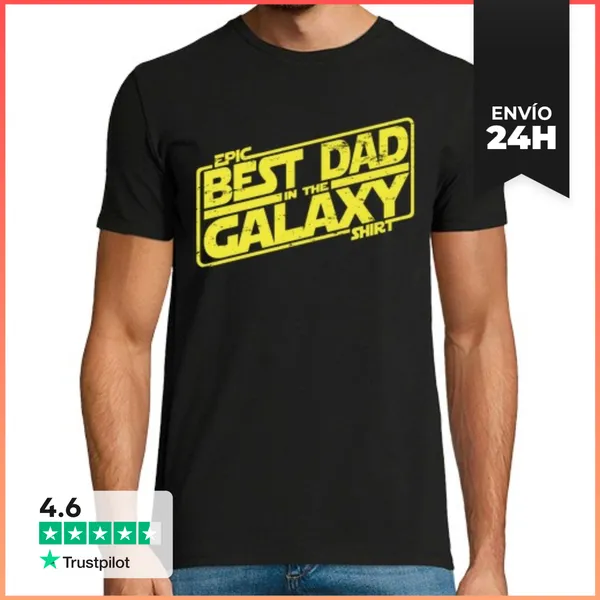 Camiseta Hombre Clásica Best Dad In The Galaxy Regalos Baratos
