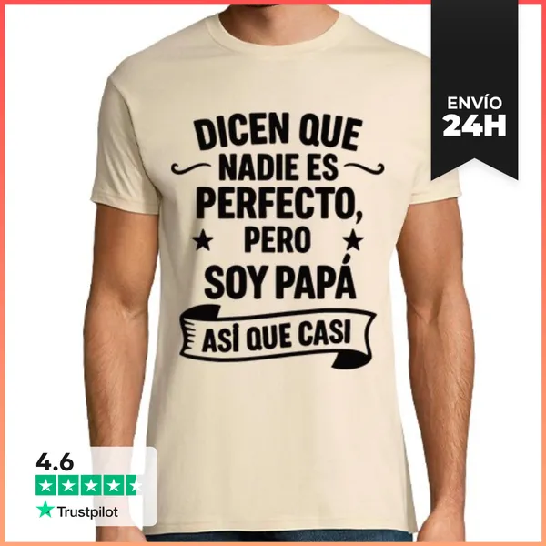 Camiseta Hombre Clásica No Es Perfecto,papá, Día Del Padre