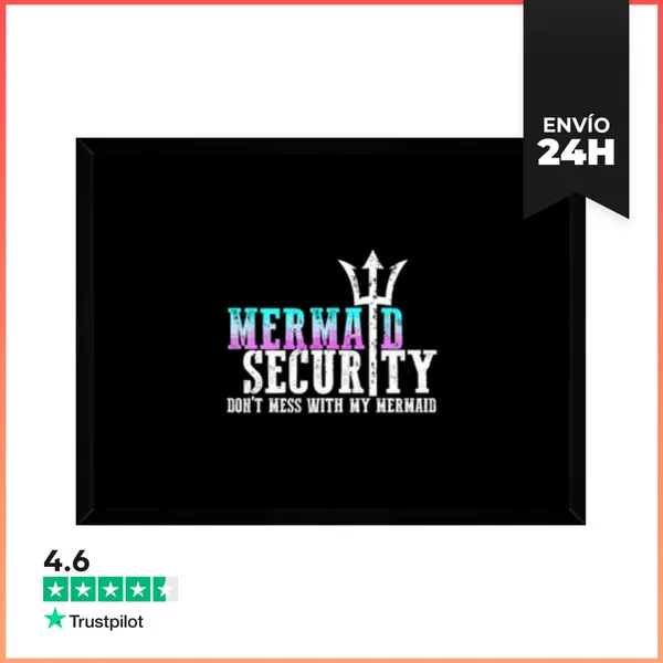 Cuadro Con Marco Horizontal Sirena Seguridad No Te Metas Con Mi