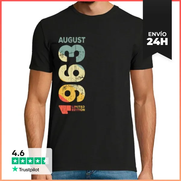 Camiseta Hombre Clásica Retro Agosto De 1963 Año 1963 Retro