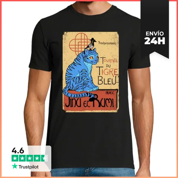 Camiseta Hombre Clásica Tournee Du Tigre Bleu LaTostadora