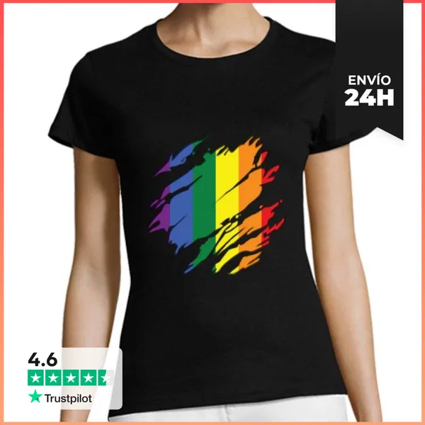 Camiseta Mujer Clásica Camiseta LGTB Bandera LaTostadora