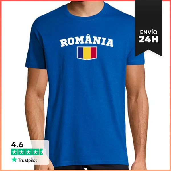 Camiseta Hombre Clásica Camiseta Rumanía Personalizable Hombre