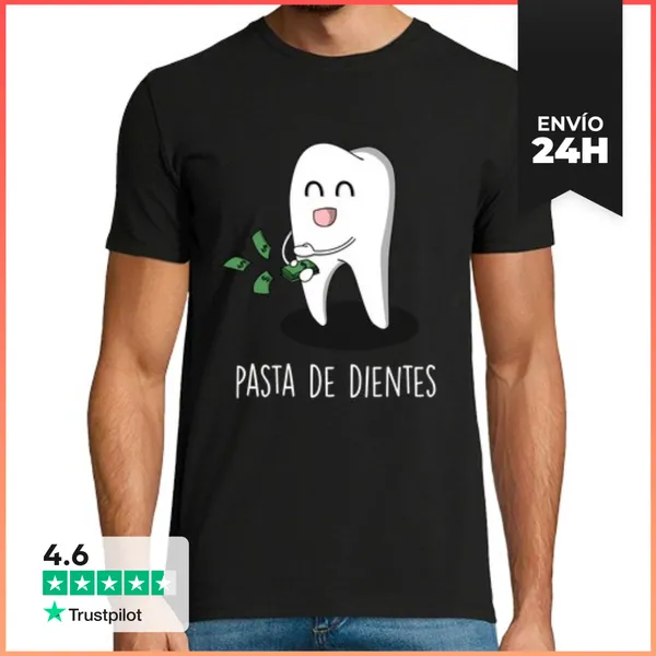 Camiseta Hombre Clásica Pasta De Dientes Black LaTostadora