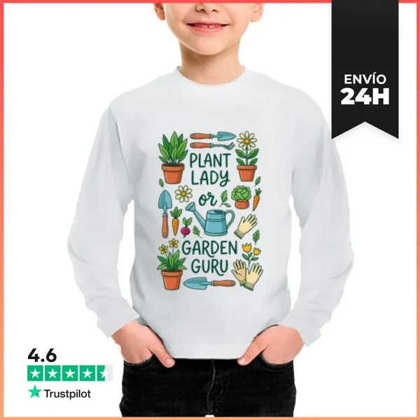 Camiseta Manga Larga Para Niños La Apasionada De Las Plantas O