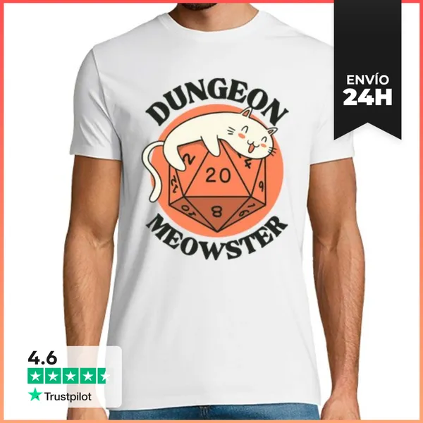 Camiseta Hombre Clásica Dungeon Meowster LaTostadora