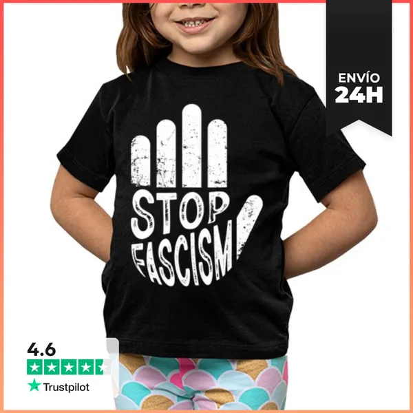 Camiseta Clásica Para Niños STOP FASCISM WHITE LaTostadora