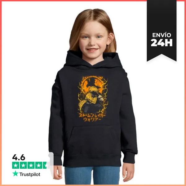 Sudadera Para Niños Con Capucha Arte Samurái Zen Del Trueno
