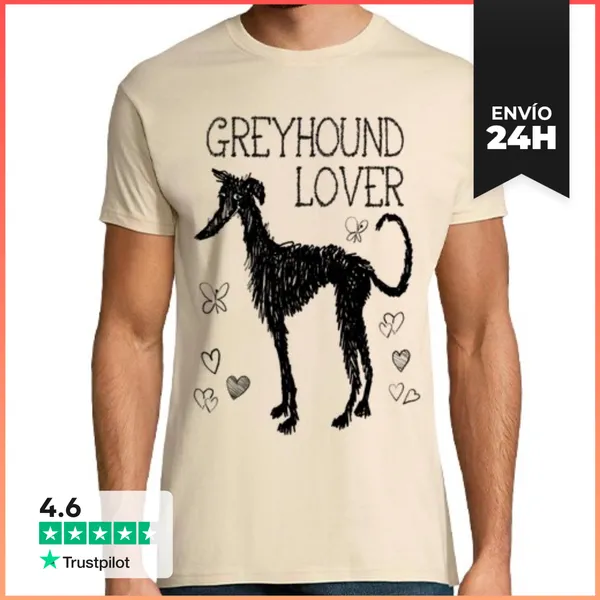 Camiseta Hombre Clásica Greyhound Lover Borratajo LaTostadora