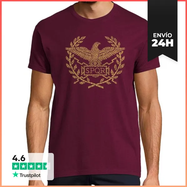 Camiseta Hombre Clásica Roman Empire - Vintage Gold Mosaic