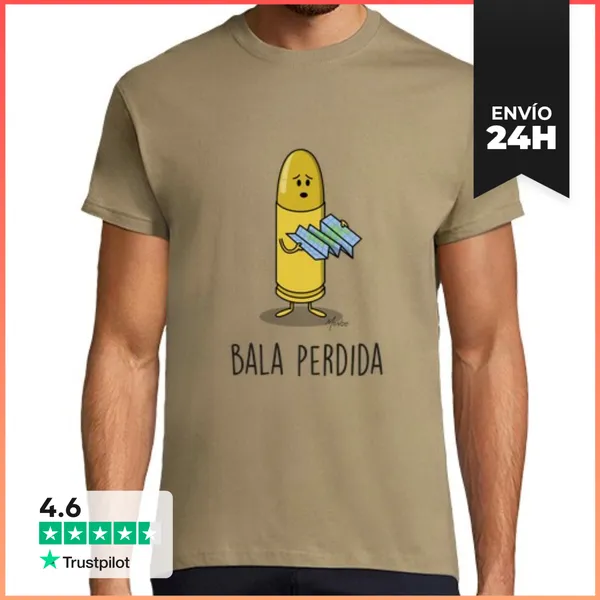 Camiseta Hombre Clásica Bala Perdida LaTostadora