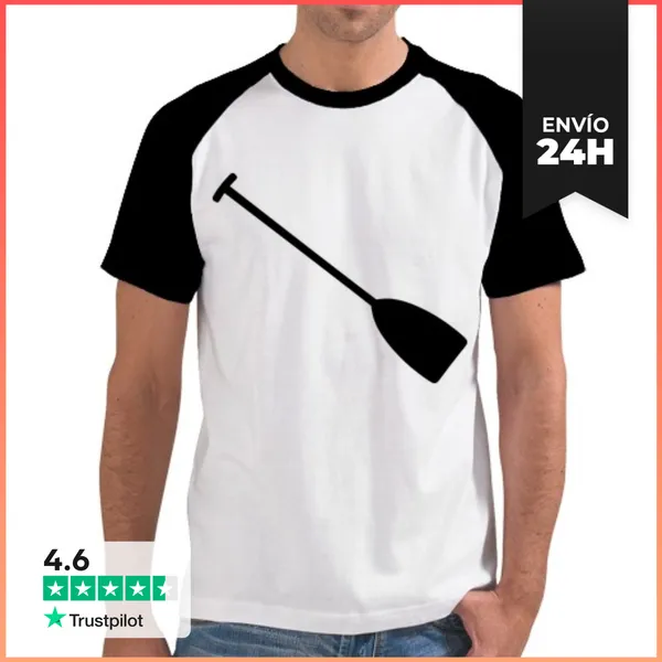 Camiseta Hombre, Estilo Béisbol Canoa Kayak Paddle LaTostadora