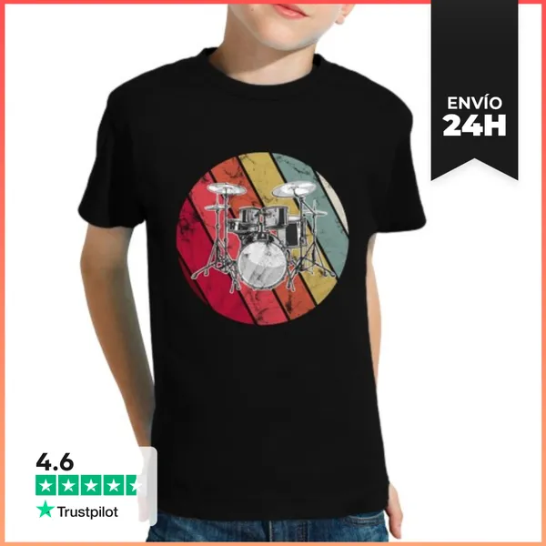 Camiseta Clásica Para Niños Bateria Musico LaTostadora